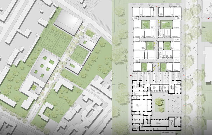 Erweiterung der Gemeinschaftsschule auf dem Camus Rütli · Berlin-Neukölln · Bild 2: Lageplan | Grundriß EG
